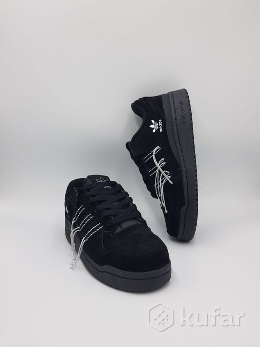 фото кроссовки женские adidas forum low / подростковые / черные 1