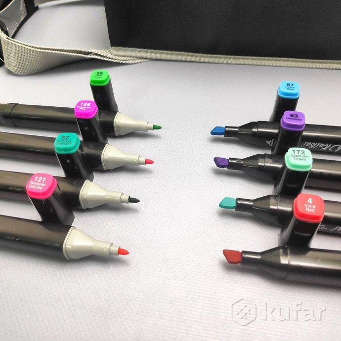 фото маркеры - фломастеры для нейрографики и скетчинга 60 штук touch new / набор двухсторонних маркеров д 4