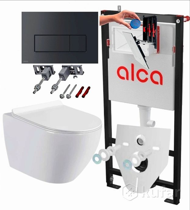 фото к-кт alca кнопка m678 инсталляция унитаз подвесной кнопка чёрная мат супер цена alcaplast инсталяция 1