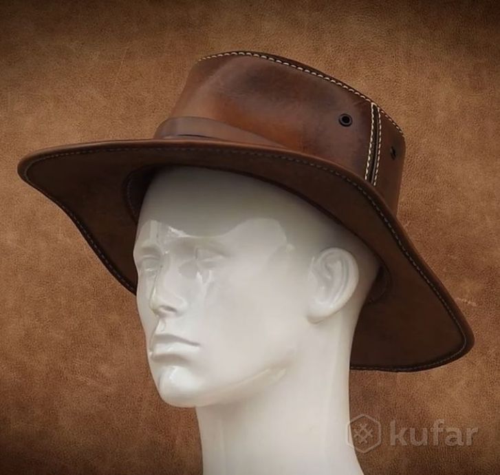 фото шляпа ковбойская из натуральной кожи ручной работы 1