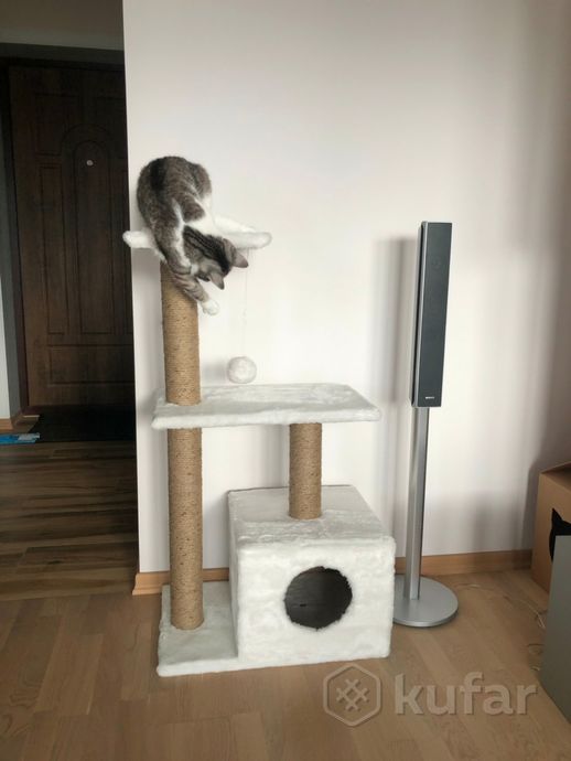 фото дом для кошек с когтеточкой 3 уровня  10