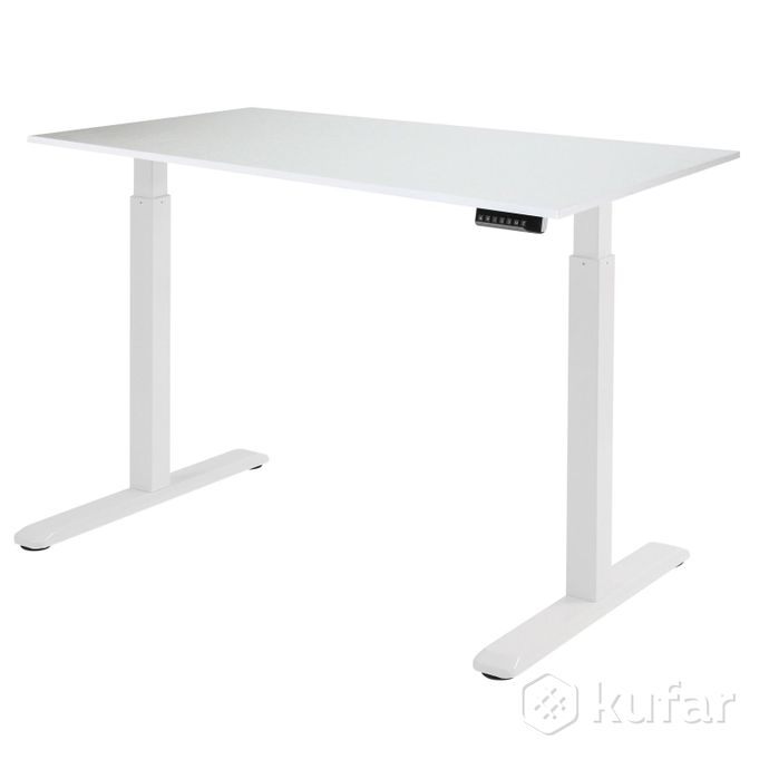 фото стол с регулируемой высотой ergosmart electric desk white 138*80*1,8 0