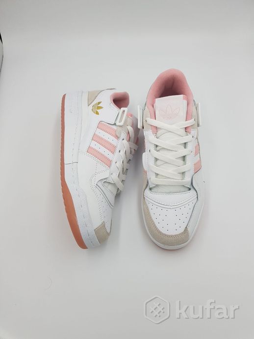 фото кроссовки женские adidas forum low / подростковые /бело-розовый 3