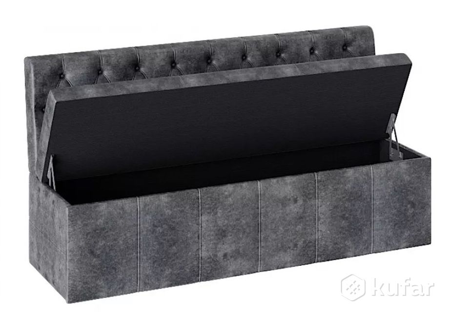 фото в наличиикухонная скамья ницца, 150 см, тёмно-серый велюр 1