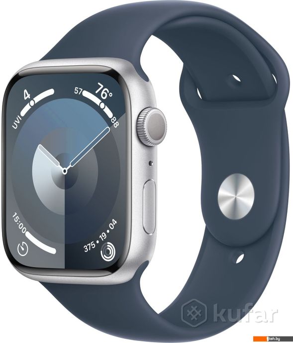 фото умные часы и браслеты apple watch series 9 45 мм (алюминиевый корпус, серебристый/грозовой синий, сп 0