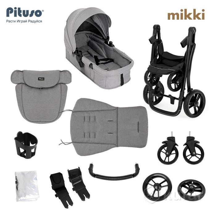 фото новые детская коляска для новорожденного pituso mikki + доставка 4
