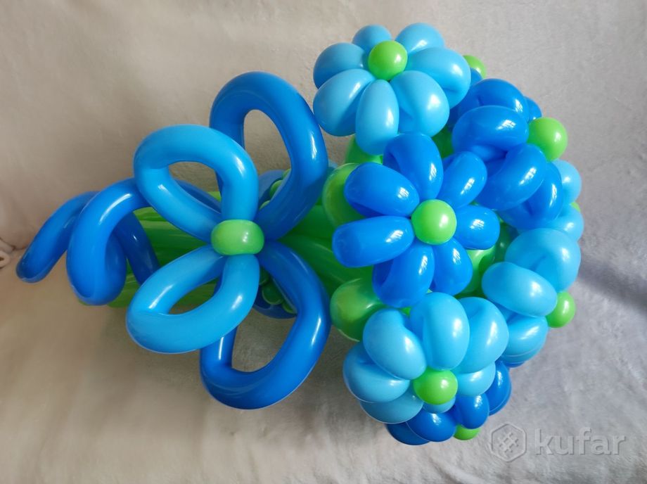 фото букет цветов, фигур из шаров на выписку и праздник 1