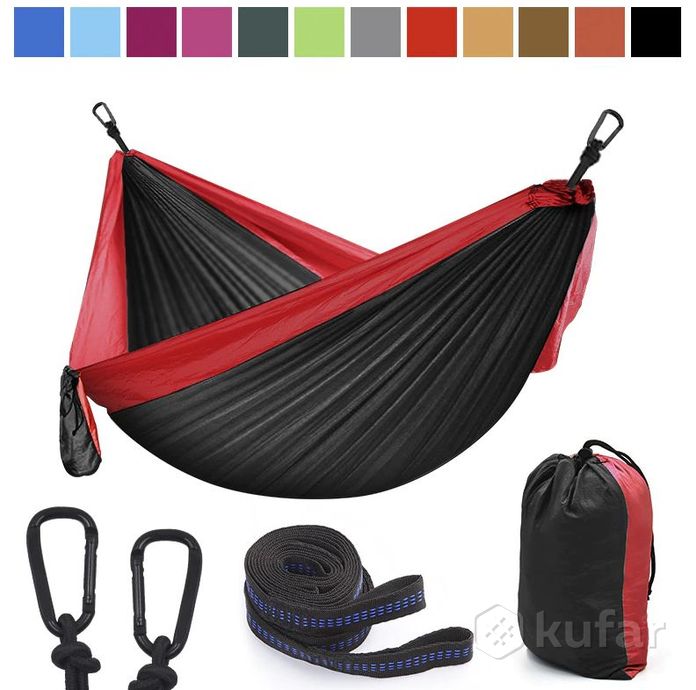 фото гамак подвесной двухместный hammock swing ультралёгкий и сверхпрочный (крепления в комплекте) 270х14 4