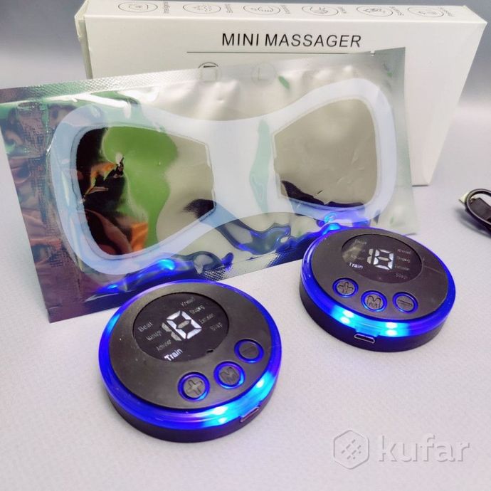 фото массажер миостимулятор - лимфодренажный электрический для тела mini massager ems (8 видов массажа, 1 4