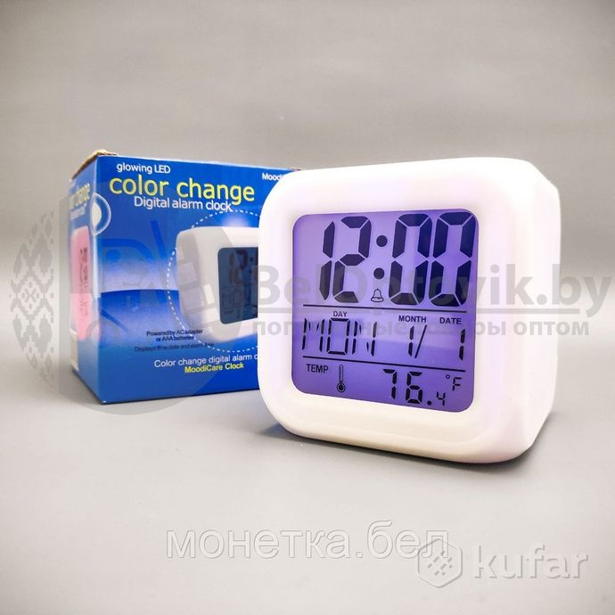 фото часы хамелеон moodicare clock с функцией будильника 6