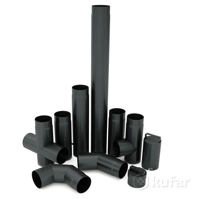 фото чёрные трубы для дымохода(трубы в цвет)чёрная стал 0