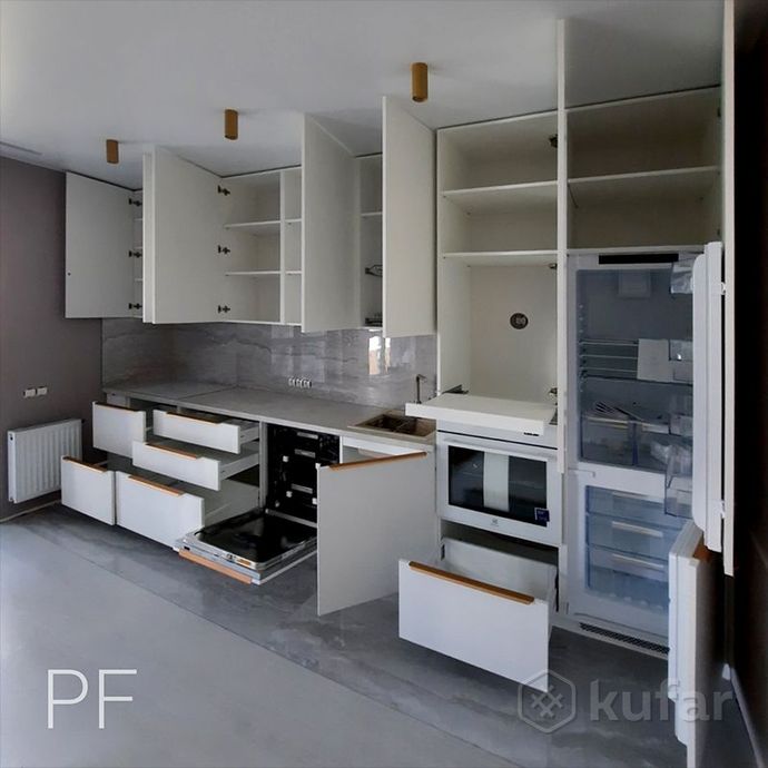 фото стильная кухня 2.2-02 с фасадами из лдсп / мебель на заказ 6