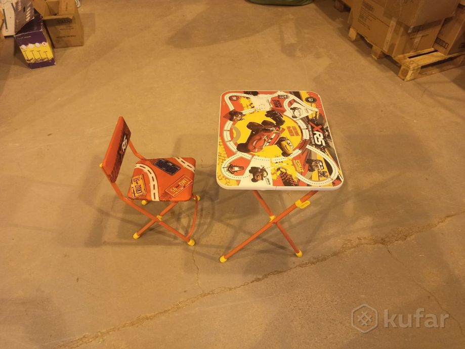фото набор стол и стул детский ника тачки красный 2