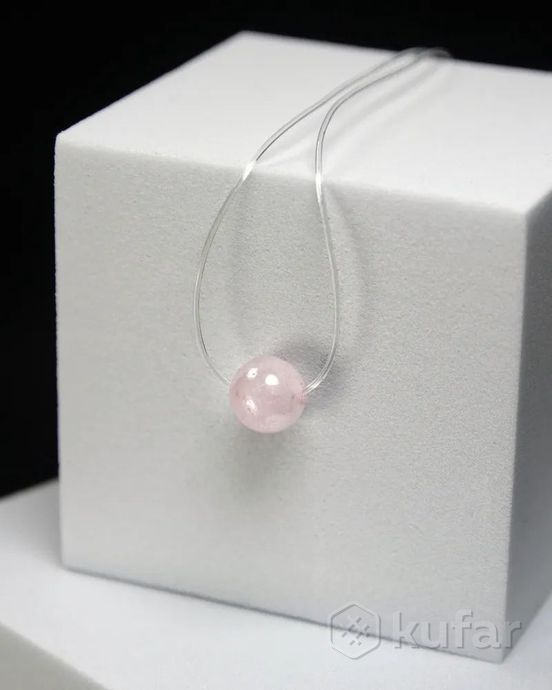 фото розовый кварц-натуральный камень бусы браслет кулон чокер серьги оберег красная нить с камнем 11