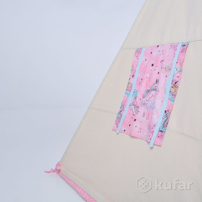 фото вигвам(палатка)детский «единорожки на розовом» 4