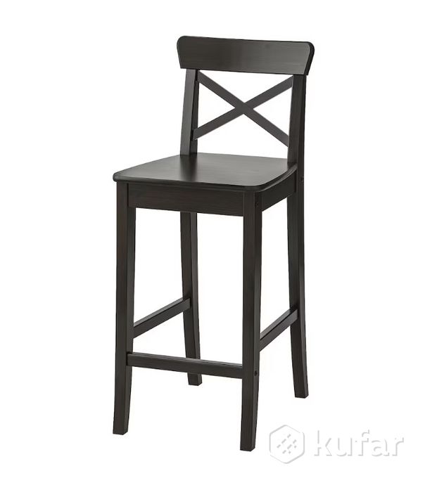 фото ингольт стул барный белый/коричневый/чёрно-коричневый 1