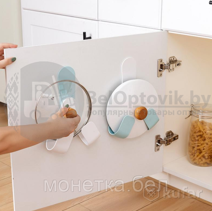 фото настенный раздвижной крючок-держатель для кухонных аксессуаров good life (держатель для крышек, широ 2