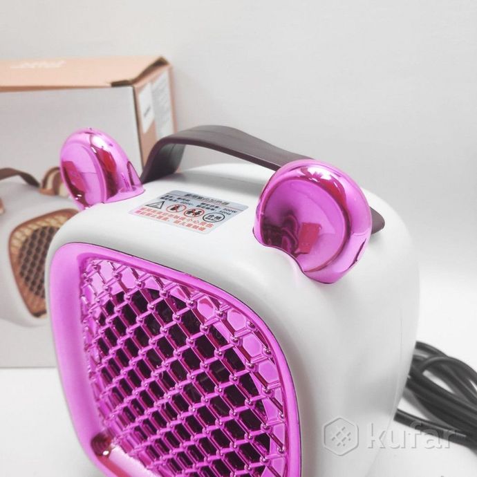 фото миниобогреватель портативный с ушками mini heater розовый 5