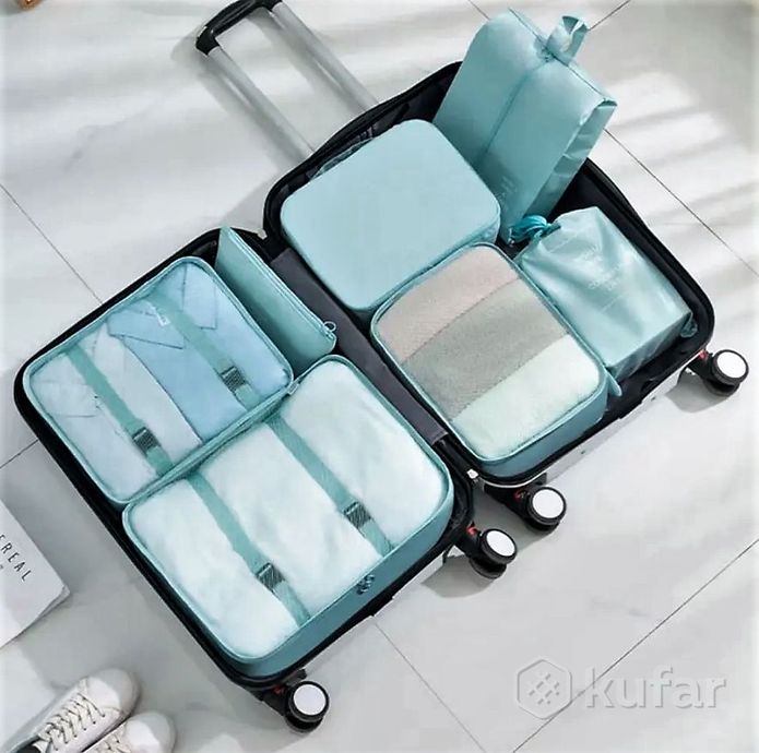 фото дорожный набор органайзеров для чемодана travel colorful life 7 в 1 (7 органайзеров разных размеров) 9