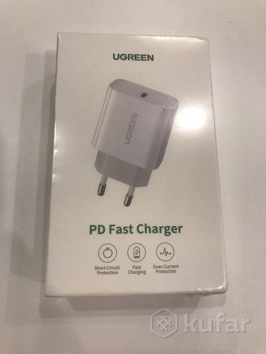 фото ugreen fast charging with pd 20w, белый, usb-c, ад 0