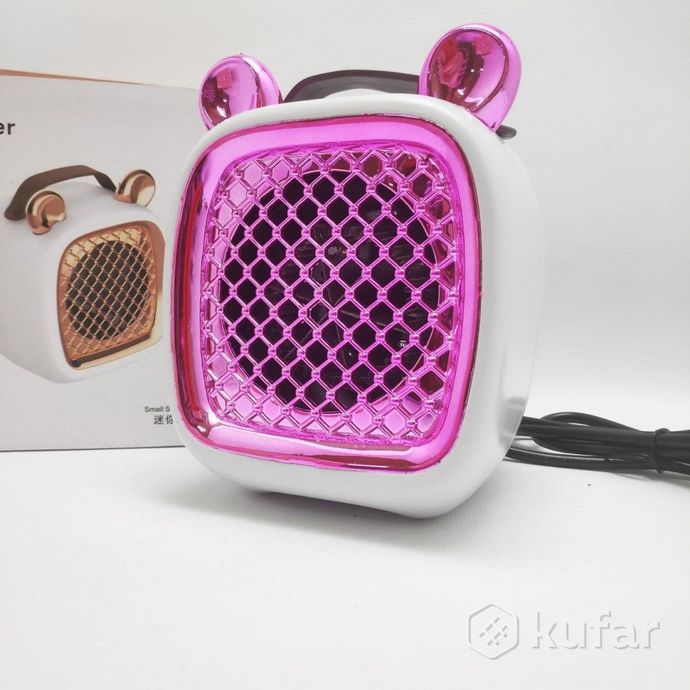 фото миниобогреватель портативный с ушками mini heater розовый 2