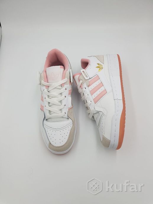 фото кроссовки женские adidas forum low / подростковые /бело-розовый 4