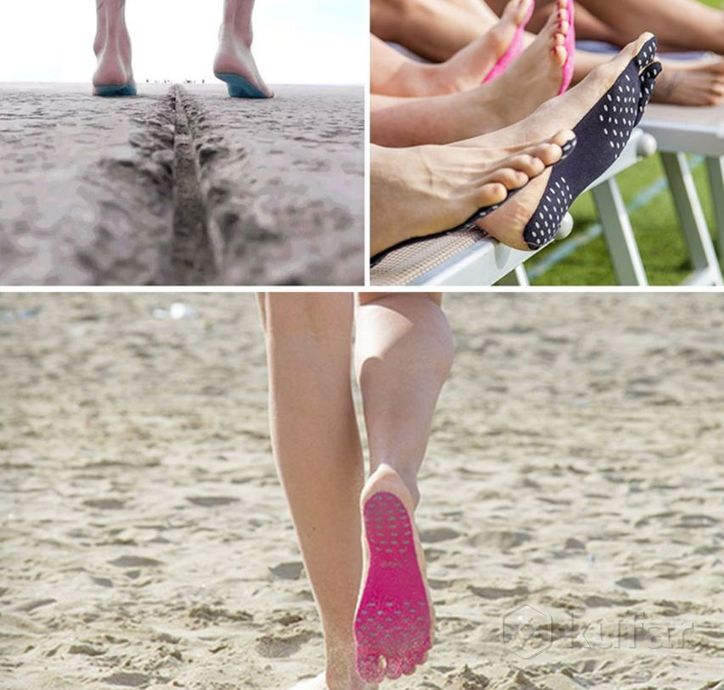 фото наклейки на ступни ног 1 пара для пляжа, бассейна / против песка и скольжения s черный 5