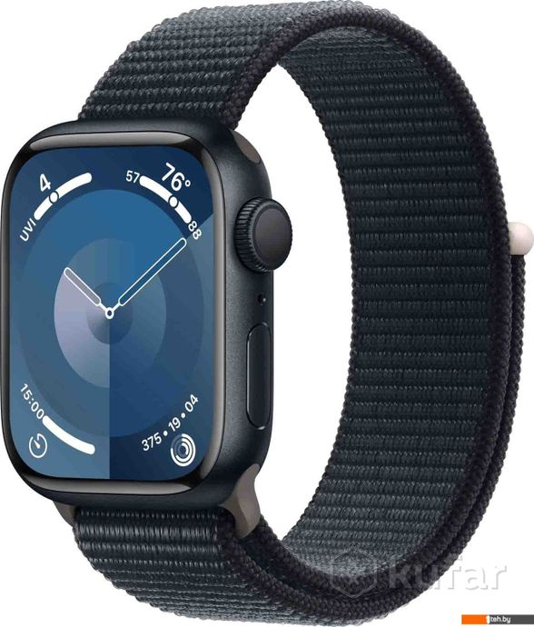 фото умные часы и браслеты apple watch series 9 41 мм (алюминиевый корпус, полуночный/полуночный, нейлоно 0