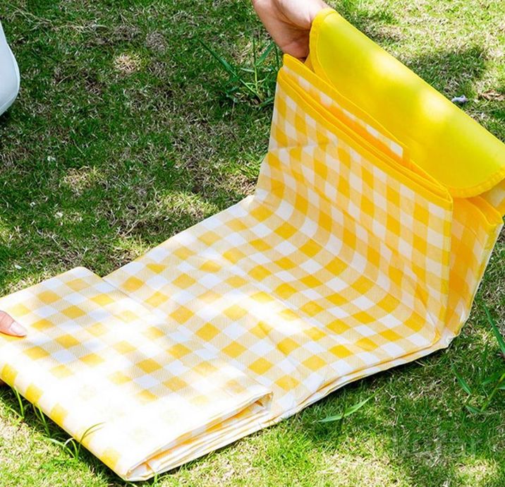 фото коврик для пикника и пляжа 200 х 200 см. / утолщенное непромокаемое покрывало - сумка для кемпинга ж 4
