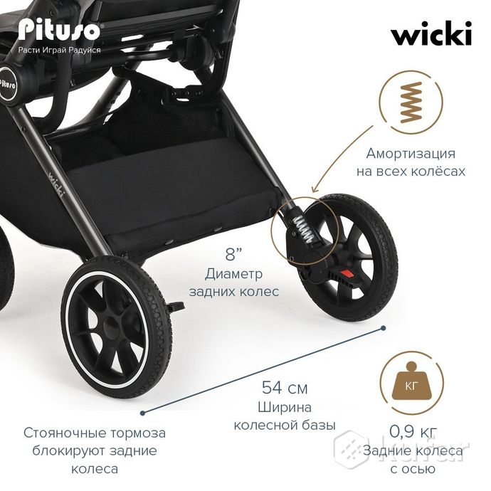 фото новые детская прогулочная коляска pituso wicki + доставка 6