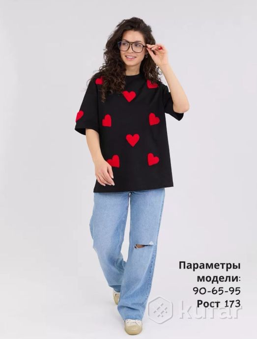 фото футболка (майка) женская сердечки 4