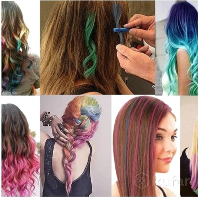 фото цветные мелки для волос 6 цветов 3