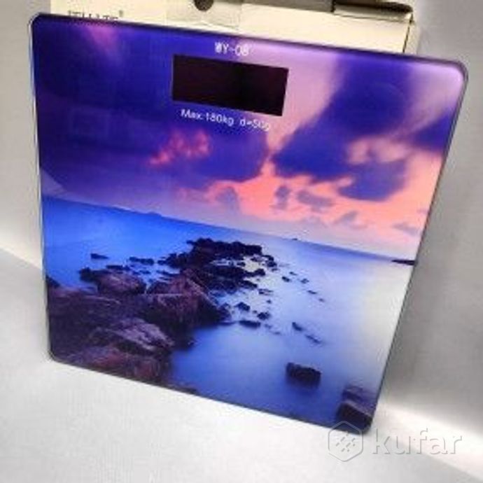 фото весы электронные напольные стеклянные с led дисплеем personal glass scale 28.00 х 28.00 см,  до 180  0
