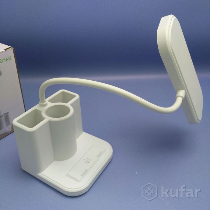фото беспроводной светильник - лампа на гибком основании с органайзером и подставкой для смартфона / наст 8