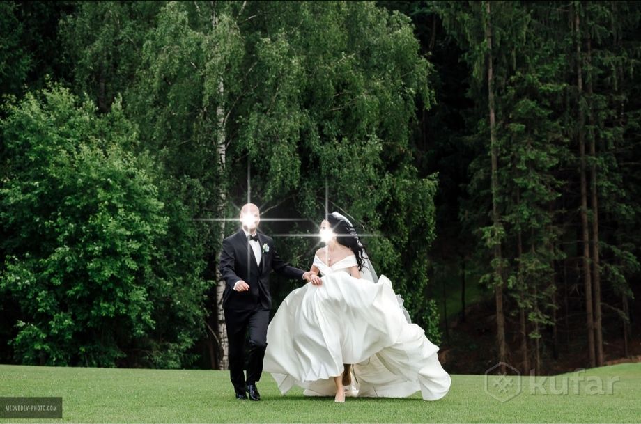 фото шикарное атласное свадебное платье  7