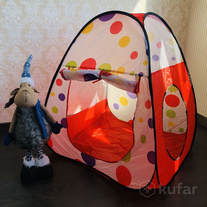 фото детская игровая палатка домик с бассейном и тоннелем (280 см общая длины) 2