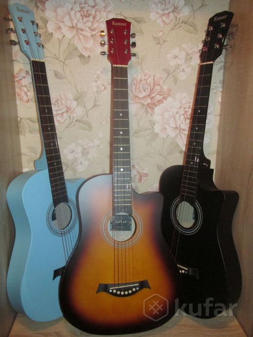 фото новые акустические гитары  kamoer + чехол -подарок 6