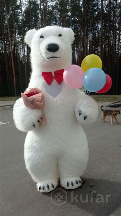 фото белый мишка аниматор медведь на праздник надувной  1