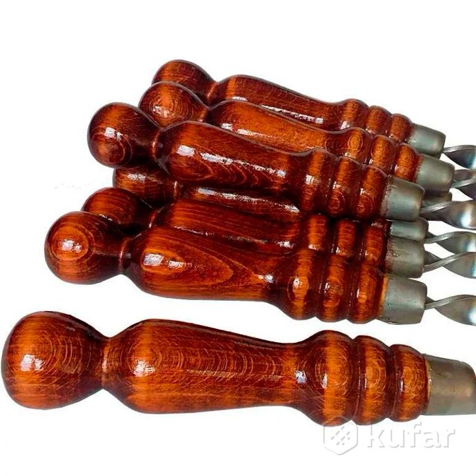фото 5 кованых шампуров с деревянной ручкой (набор из 5 шт.) 5