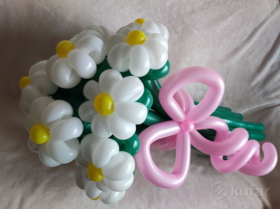 фото букет цветов, фигур из шаров на выписку и праздник 4