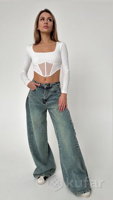 фото женские джинсы широкие клеш  0