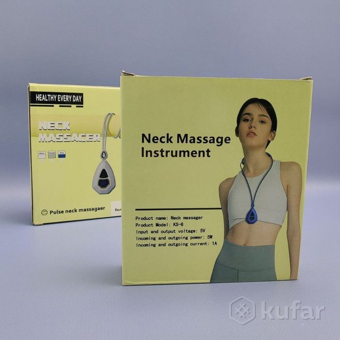 фото портативный импульсный миостимулятор-массажер для тела neck massager ks-8 (5 режимов массажа, 15 уро 7