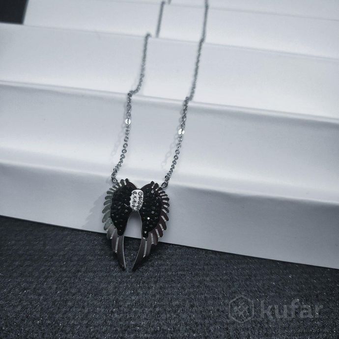 фото подвеска ''крылья ангела'' / кулон на цепочке / украшение женское на шею. серебро 0