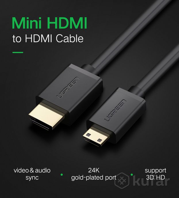 фото кабель mini hdmi - hdmi, 3 метра, ugreen 3