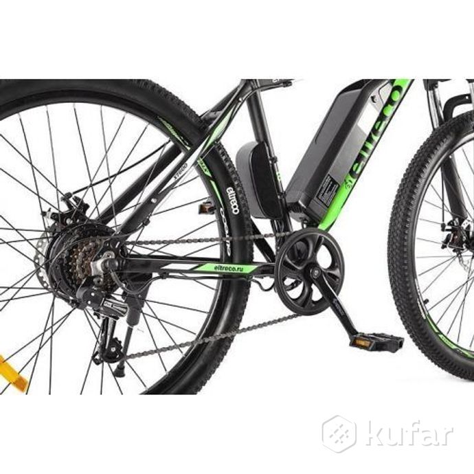 фото велогибрид (электровелосипед) eltreco xt600d (2024) черно-зелёный 4