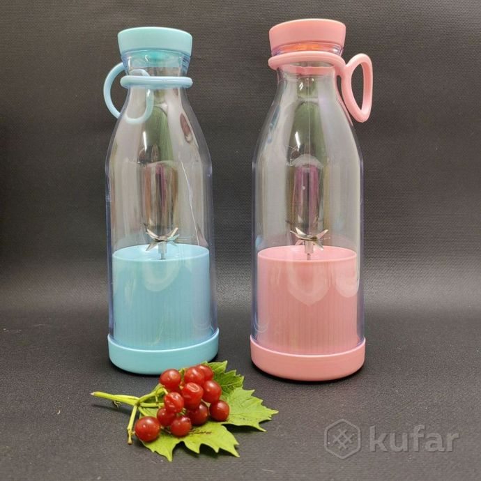 фото портативный ручной бутылка-блендер для смузи mini juiceа-578, 420 ml  салатовый 1
