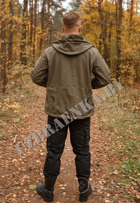 фото куртка soft-shell олива, черная, мох, цифра 6