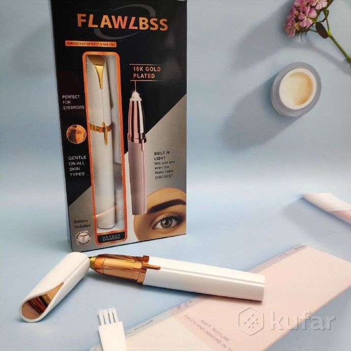 фото ручка - триммер эпилятор для бровей electric finishing touch flawless brows белый 4