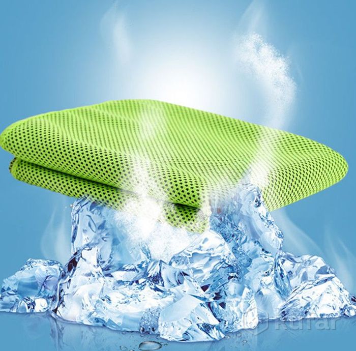 фото спортивное охлаждающее полотенце  super cooling towel голубой 6
