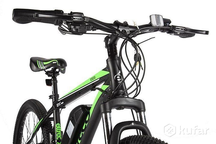 фото велогибрид (электровелосипед) eltreco xt600d (2024) черно-зелёный 1